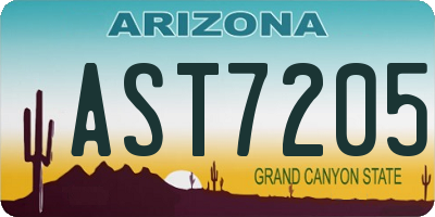AZ license plate AST7205