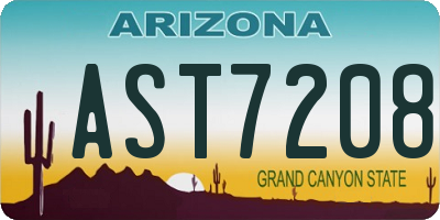 AZ license plate AST7208