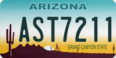 AZ license plate AST7211