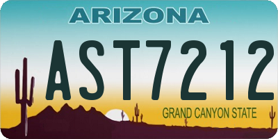 AZ license plate AST7212