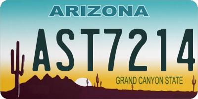 AZ license plate AST7214