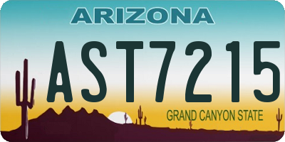 AZ license plate AST7215