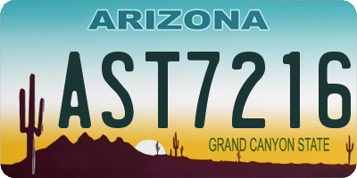 AZ license plate AST7216