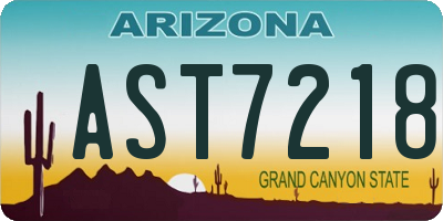 AZ license plate AST7218