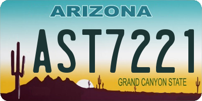 AZ license plate AST7221