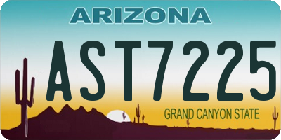 AZ license plate AST7225