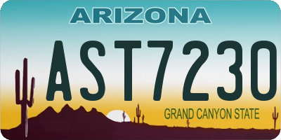 AZ license plate AST7230