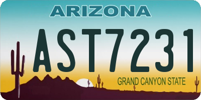 AZ license plate AST7231