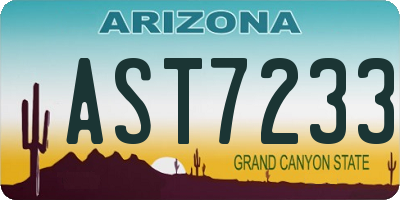 AZ license plate AST7233