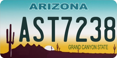 AZ license plate AST7238