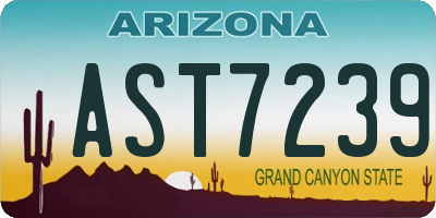 AZ license plate AST7239