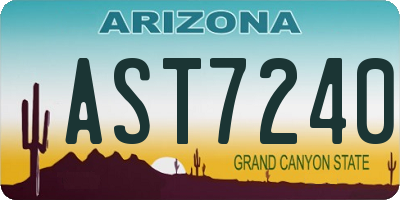 AZ license plate AST7240