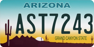 AZ license plate AST7243