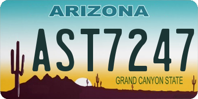 AZ license plate AST7247