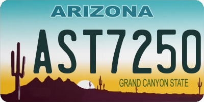 AZ license plate AST7250