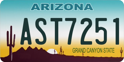 AZ license plate AST7251