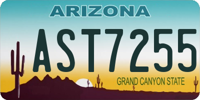 AZ license plate AST7255
