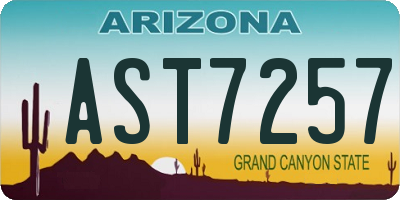 AZ license plate AST7257