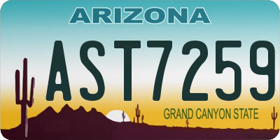 AZ license plate AST7259