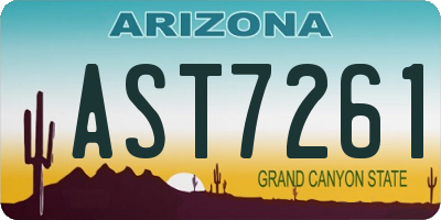 AZ license plate AST7261