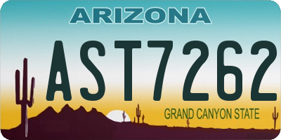 AZ license plate AST7262
