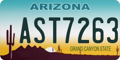 AZ license plate AST7263