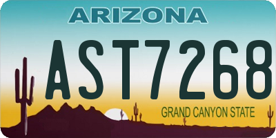 AZ license plate AST7268
