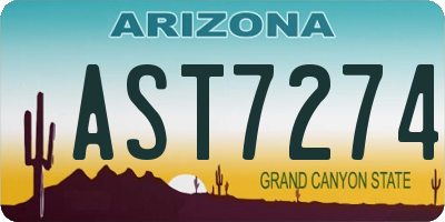 AZ license plate AST7274