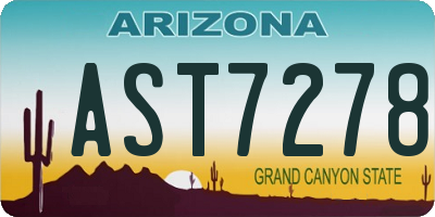 AZ license plate AST7278