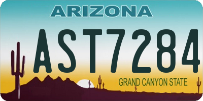 AZ license plate AST7284