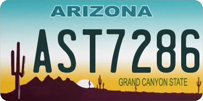 AZ license plate AST7286