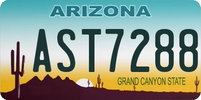 AZ license plate AST7288
