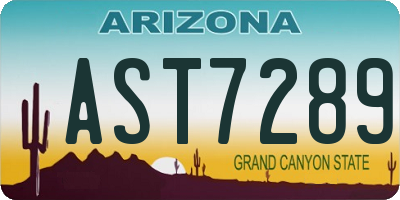 AZ license plate AST7289
