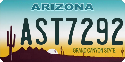 AZ license plate AST7292