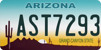 AZ license plate AST7293