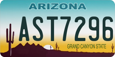 AZ license plate AST7296