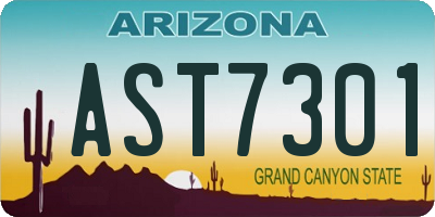 AZ license plate AST7301