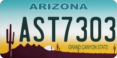 AZ license plate AST7303