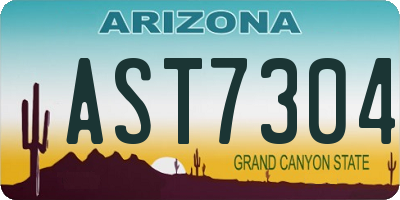 AZ license plate AST7304