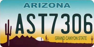 AZ license plate AST7306