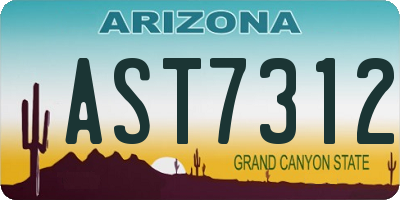 AZ license plate AST7312