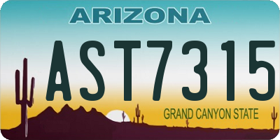 AZ license plate AST7315