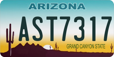 AZ license plate AST7317