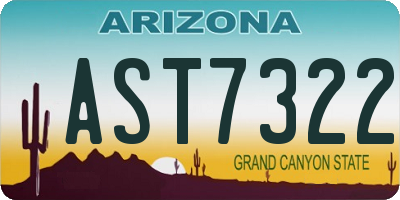 AZ license plate AST7322