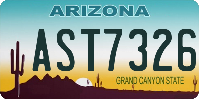 AZ license plate AST7326