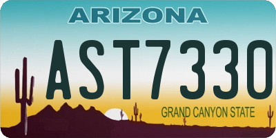 AZ license plate AST7330