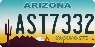 AZ license plate AST7332