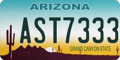 AZ license plate AST7333