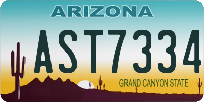 AZ license plate AST7334
