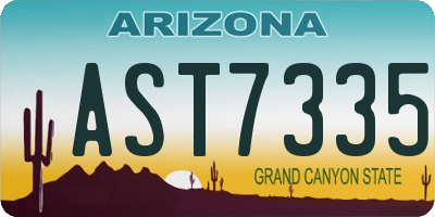 AZ license plate AST7335